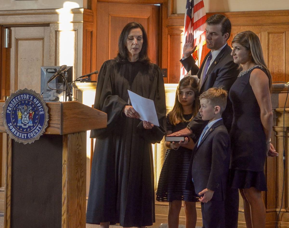 Michael Robertson Of Basking Ridge Takes Oath As Somerset County Prosecutor Bernardsville News News Newjerseyhills Com