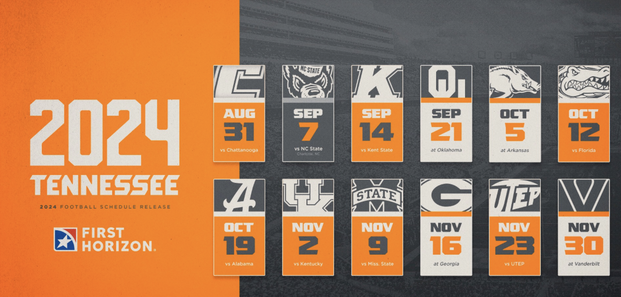 2024 Tennessee Football Schedule Dates Announced | | Newportplaintalk.com