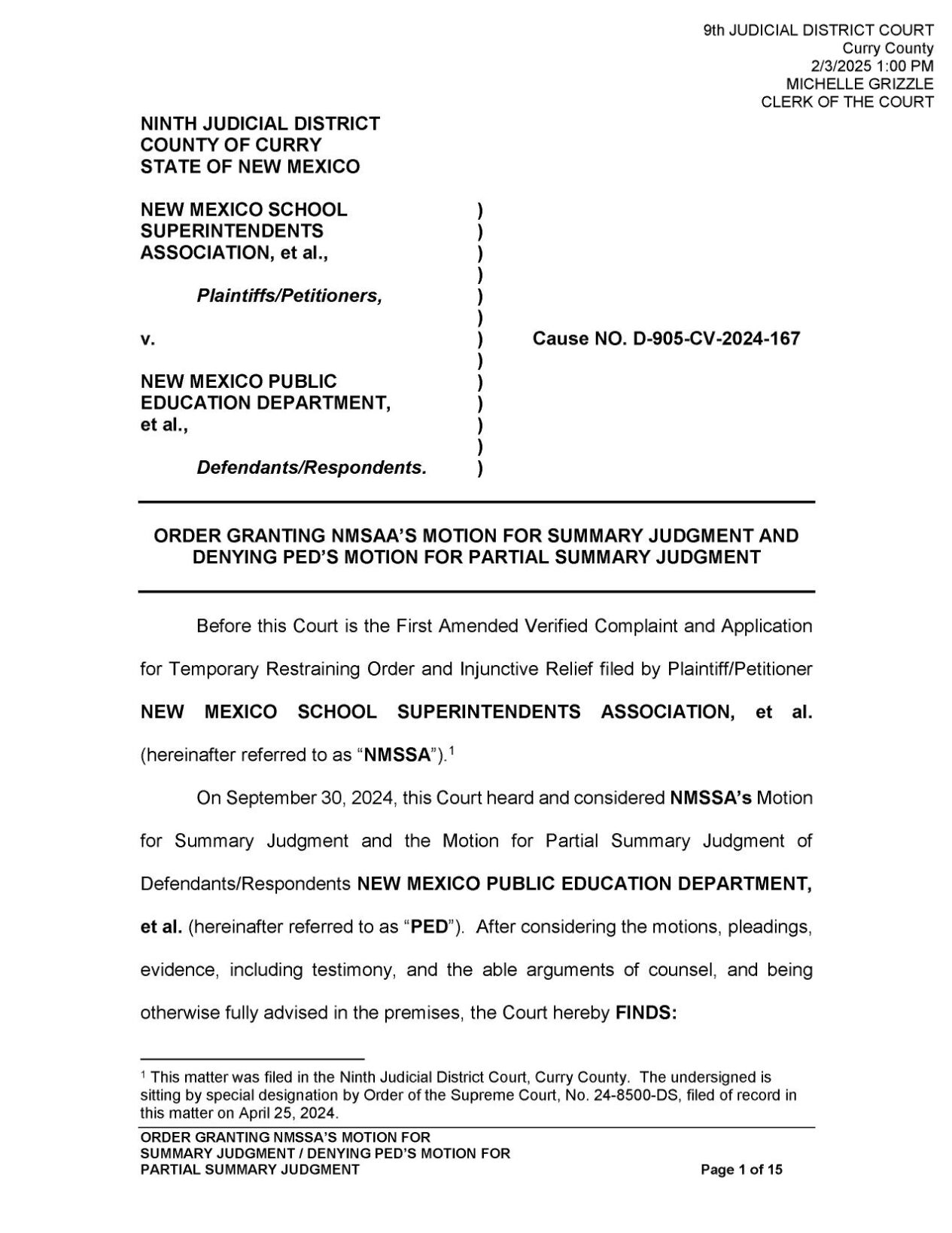 NMSSA-PED 180 Day Ruling.pdf