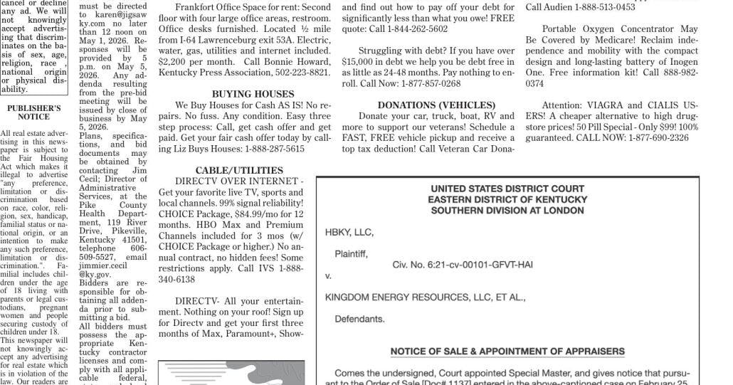 Classifieds 4-14-26 | Classifieds New | news-expressky.com