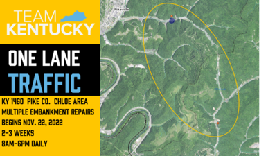 Work on Ky. 1460 in Pike County to continue for 2-3 weeks