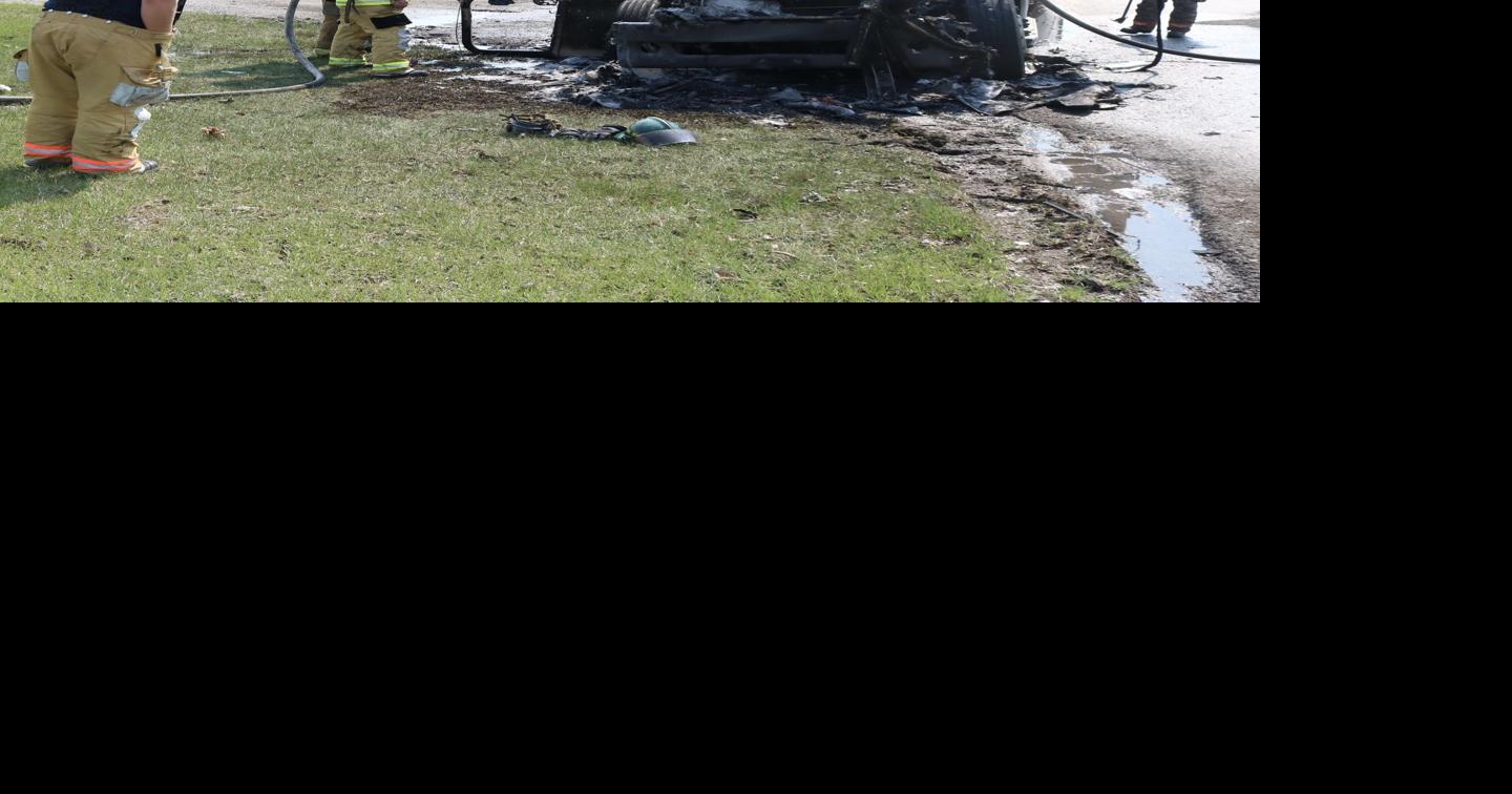 A tractor trailer truck caught fire around Triport Road Wednesday ...