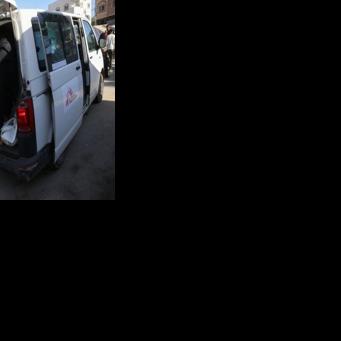 The body of a member of the medical charity MSF, killed in the Gaza Strip, was taken to Al-Aqsa Martyrs Hospital