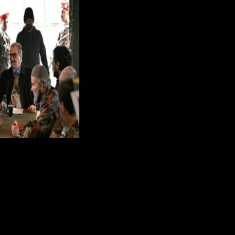 Jordanian director Mohammed Lutfi (top L) instructs actors on set during the filming of the Arabic TV Series 'Al-Khuruj min al-Beir" (Exiting the Well) in Zouk Mikhael, north of Beirut, on February 17, 2026