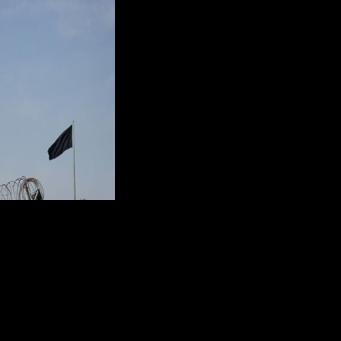 A black flag was raised on Sunday at the Islam Qala border crossing between Afghanistan and Iran