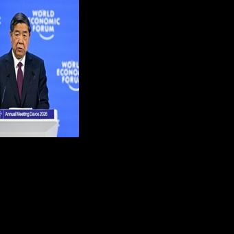 China's Vice-Premier He Lifeng at the World Economic Forum meeting in Davos in January. He travels to France on Saturday to meet with his US counterpart Scott Bessent