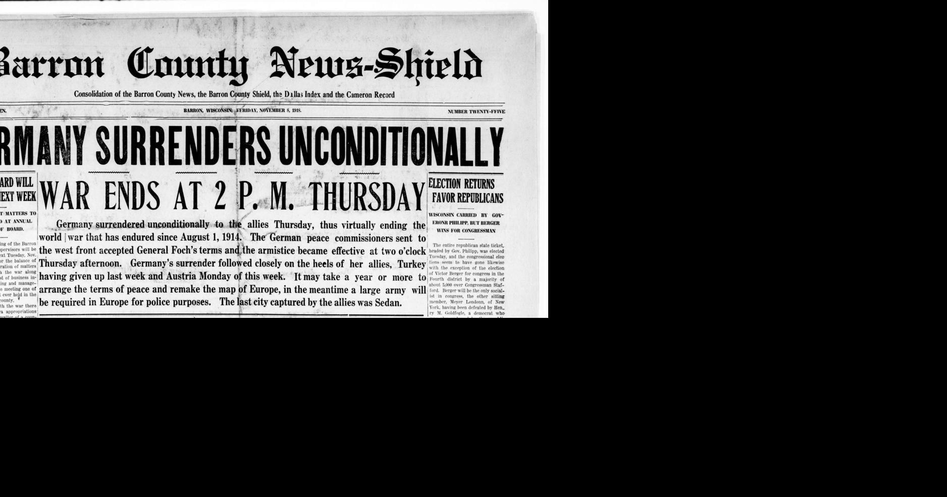 WWI caused merger of News and Shield