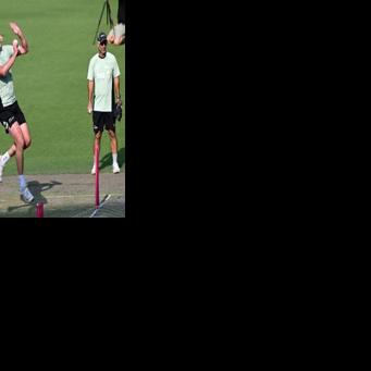 New Zealand's Kyle Jamieson bowls during training on the eve of the T20 World Cup semi-final against South Africa at Eden Gardens in Kolkata