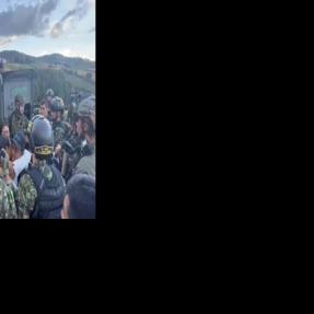 This video grab taken from handout footage released by the Colombian Army shows Colombian Indigenous senator Aida Quilcue (C-R) hugging people after being freed from kidnapping in Cauca department, Colombia on February 10, 2026