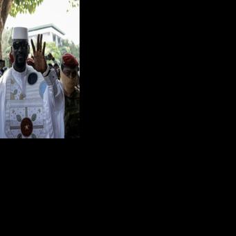 Guinean President Mamady Doumbouya and his wife before voting in Conakry in December 2025, in an election in which all major opponents were barred