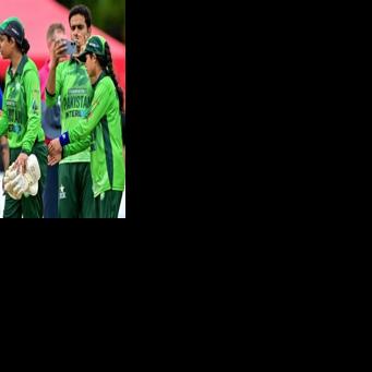 Pakistan players (R) shake hands with the Indians at the end of the Women’s Blind Twenty20 World Cup 2025 match in Katunayake, Sri Lanka on Sunday