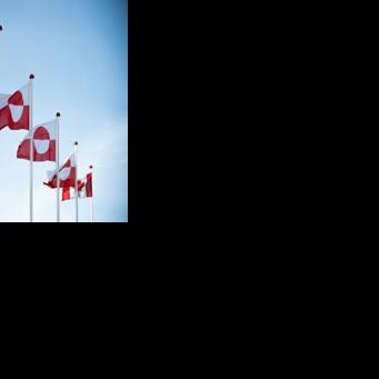 The French and Canadian flags flew alongside that of Greenland