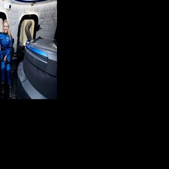 This handout photo from Blue Origin shows Michaela Benthaus, a German aerospace and mechatronics engineer at the European Space Agency, during training on Blue Origin New Shepard NS-37 ahead of her brief flight into space