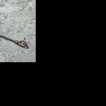 New York's Hudson River has frozen over during the recent bout of cold weather