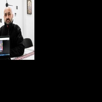 Propaganda victim: Bulgarian Nikolay Gentchev showing one of the posts falsely saying he was killed by a Ukrainian mob