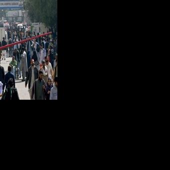 People on the premises of the public sector Ruth Pfau Civil Hospital in Karachi, Pakistan