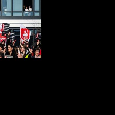 BASF employees protested at plans to cut jobs in Berlin