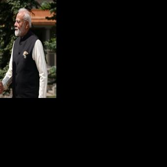 Canadian Prime Minister Mark Carney greets Indian Prime Minister Narendra Modi at a G7 meeting last year in western Canada