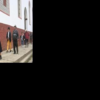 Tight security near a polling station in Silvia, southwest Colombia, on Sunday