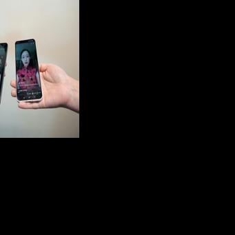 This photo illustration taken in Hong Kong shows phones displaying screenshots of a video from Chinese model and influencer Christine Li accusing an AI microdrama of stealing her likeness without consent
