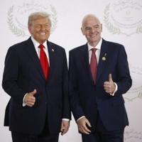 FIFA President Gianni Infantino and US President Donald Trump met at a Gaza summit in Egypt on Monday