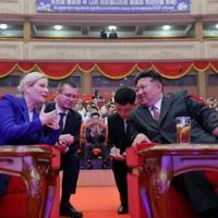 The images of Kim mourning the fallen soldiers were broadcast as part of an event in Pyongyang attended by Russian Culture Minister Olga Lyubimova