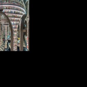 A woman visits a bookstore in Chengdu, in southwestern China's Sichuan province