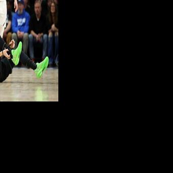 Minnesota's Donte DiVincenzo is injured in the Timberwolves NBA playoff win over the Denver Nuggets