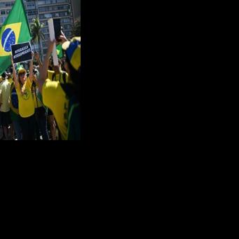 Rallies in support of embattled former Brazilian president Jair Bolsonaro take place in cities including Brasilia, Sao Paulo and Rio de Janeiro seen here