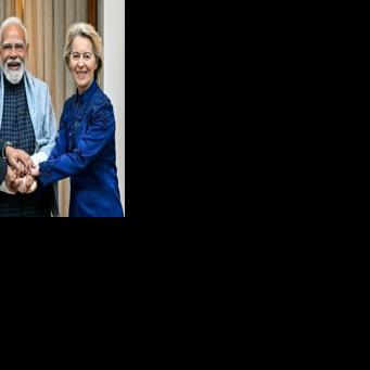 EU chiefs Ursula von der Leyen (R) and Antonio Costa were given a red-carpet welcome by Indian Prime Minister Narendra Modi for the signing of a massive trade deal