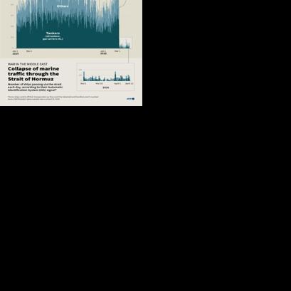 Collapse of marine traffic through the Strait of Hormuz