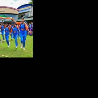 India celebrate their victory against Nepal in the final of the first blind women's Twenty20 World Cup