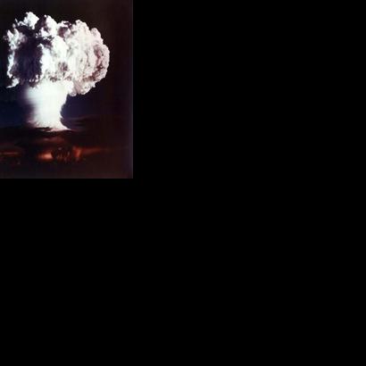 The massive "Ivy Mike" US nuclear test of November 1952 in Elugelab Island in the Marshall Islands, seen in a 2002 US Department of Energy photo