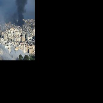 Plumes of smoke rise from the sites of Israeli airstrikes on the southern suburbs of Beirut on March 3, 2026