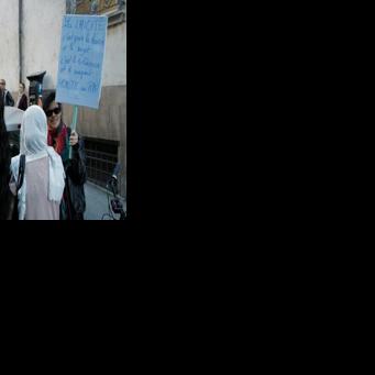 'Secularism is not hatred ': a protester in eastern France's Besancon in 2019