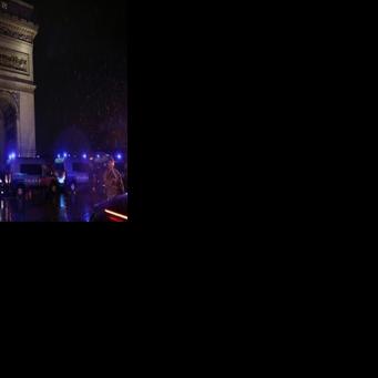 French police cordoned off the area around the Arc de Triomphe afterwards