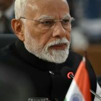 India's Prime Minister Narendra Modi speaks during the first plenary session of the BRICS summit in Rio de Janeiro, Brazil, on July 6, 2025