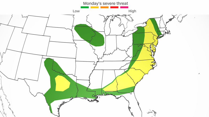 Severe storms threaten millions on Memorial Day following a weekend of