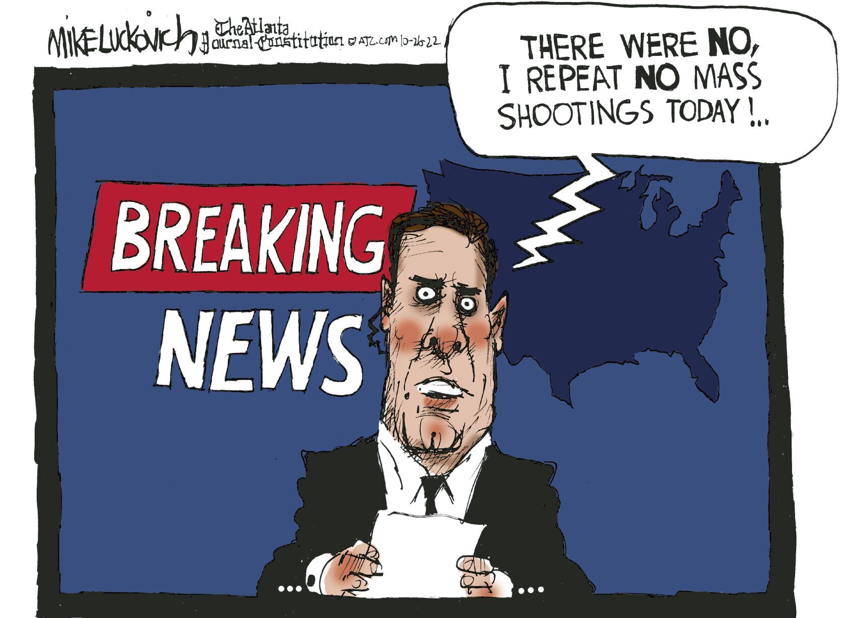 Newscaster Announces Big Story, In Mike Luckovich's Latest Political ...