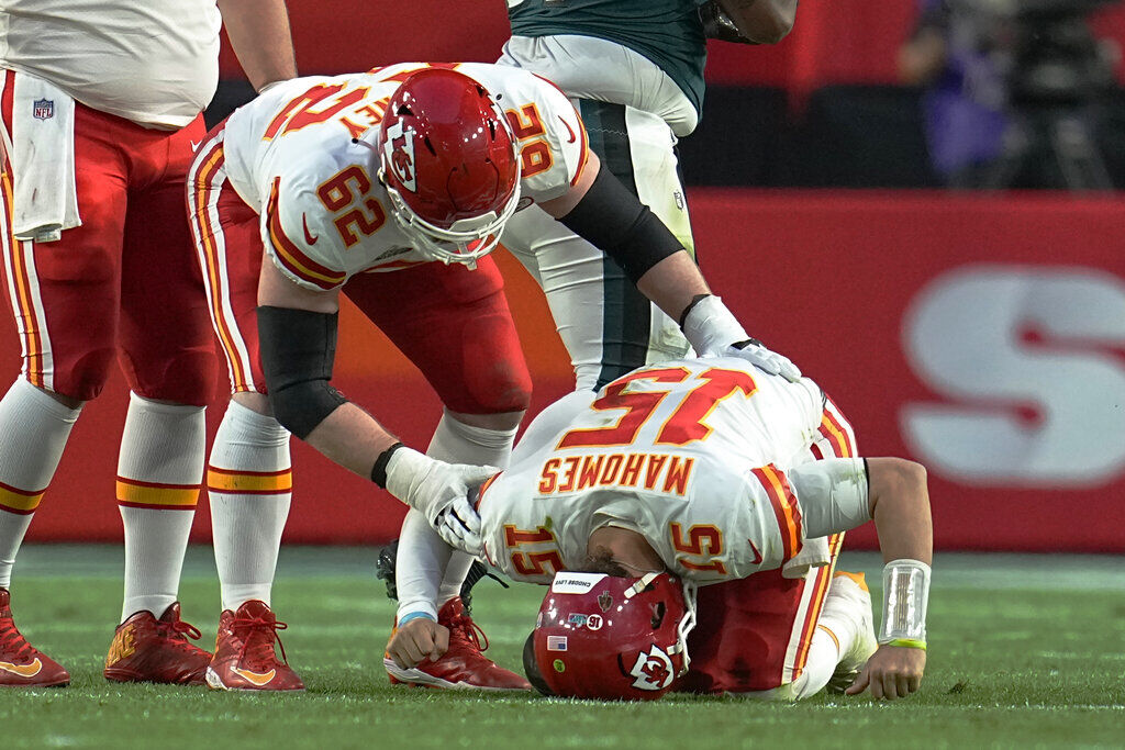 Kansas City Chiefs safety Nazeeh Johnson (13) celebrates after defeating  the Philadelphia Eagles in the NFL Super Bowl 57 football game, Sunday,  Feb. 12, 2023, in Glendale, Ariz. (AP Photo/Steve Luciano Stock Photo -  Alamy