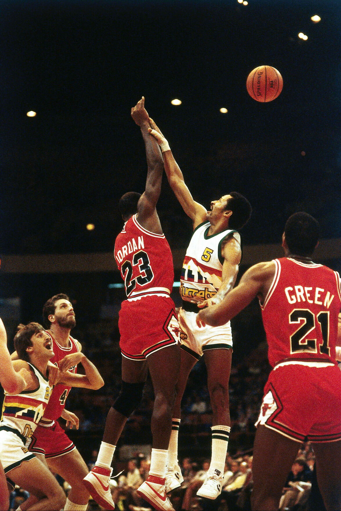 All Star Champions Jordan, Bird,,Iverson, McGrady Mens NBA Jersey.1988.  Size 60.