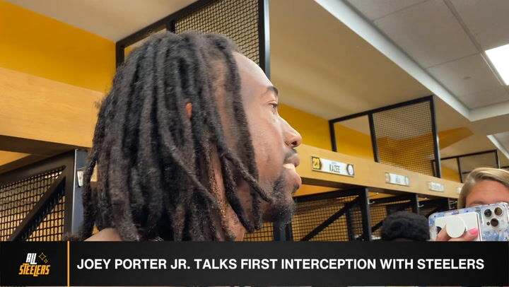 Joey Porter Jr. Gets Interception in Steelers' Debut