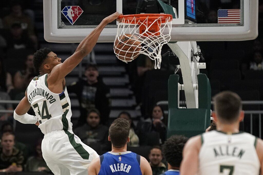 Watch: Devin Booker stared down Giannis Antetokounmpo after dunk that did  not count