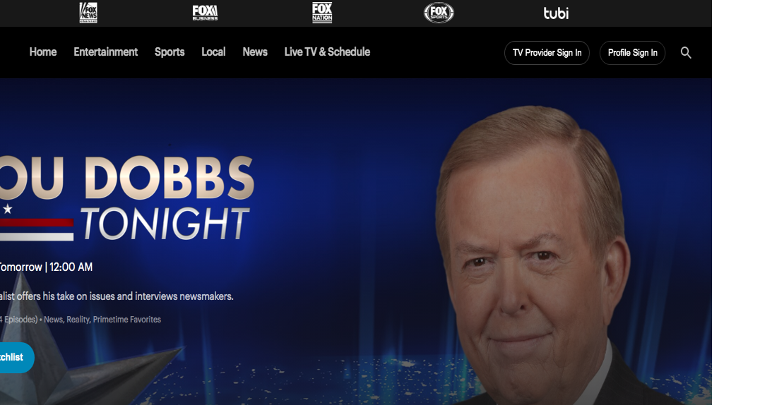 Lou dobbs best sale tonight live stream