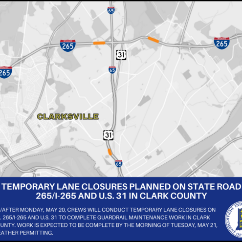Temporary lane closures planned on Ind. 265 and I-265 - Vimarsana News