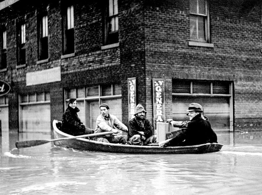 Rising waters reminiscent of historical floods in Southern Indiana