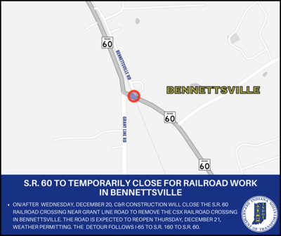 Ind. 60 to temporarily close for railroad work in Bennettsville News newsandtribune