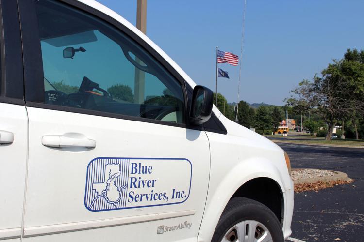 Blue River Services vehicle supporting Southern Indiana Transit System access
