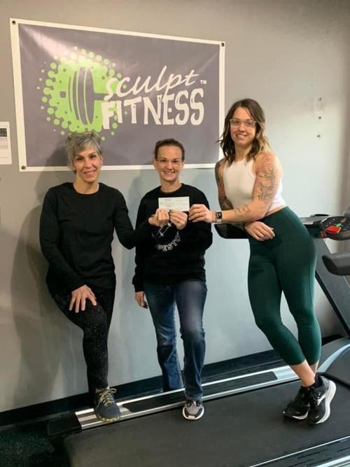 Sculpt Fitness makes donation for skate park