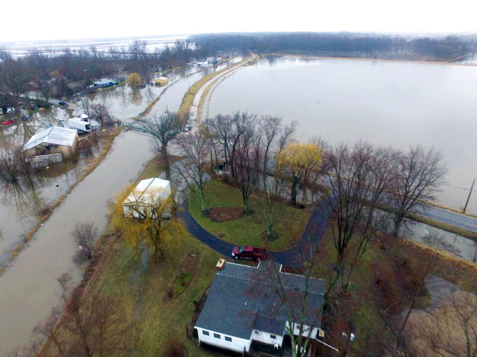 Aerial view of Kankakee River flooding Kankankee Valley Post News